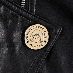 Always Sleepy Club Cartoon Brooch Funny Pin