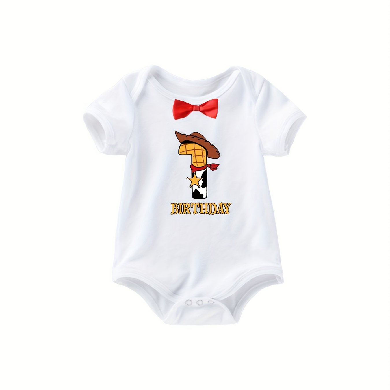 Baby Boys Birthday Onesie Short Sleeves Soft Comfortable Breathable