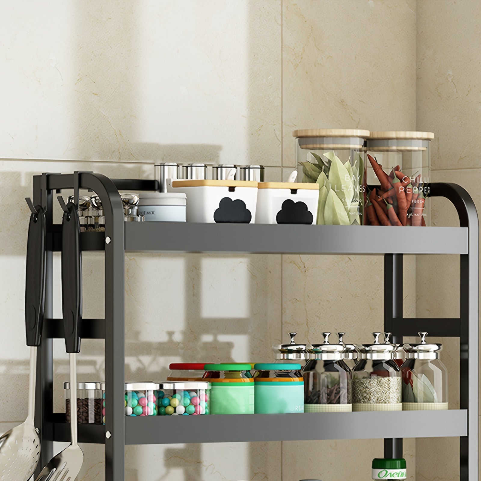 Kitchen Shelf Rack Countertop Seasoning Storage