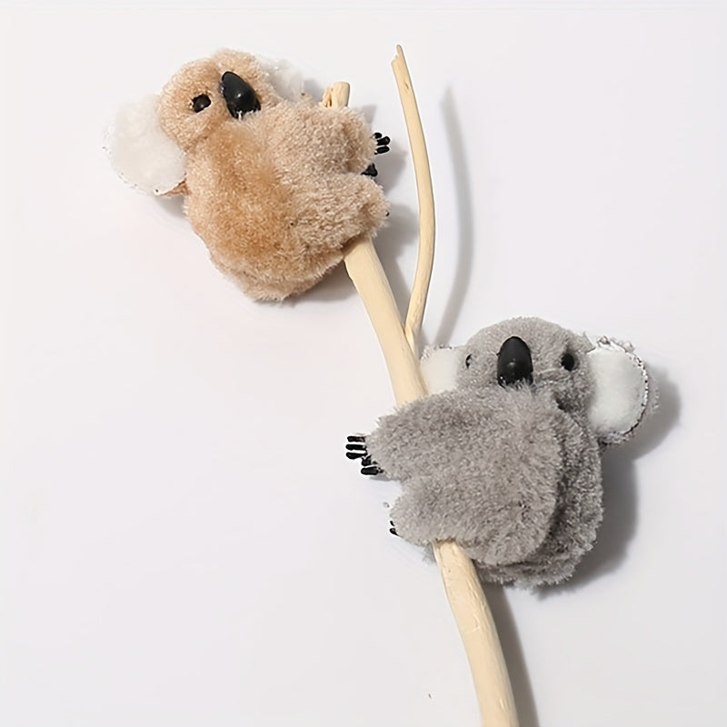 2pcs Plush Koala Cartoon Hair Clips for Women & Girls
