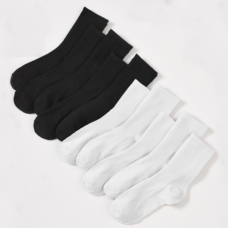 10 Pairs Ribbed Socks Soft Women's Mid Tube Stockings Hosiery