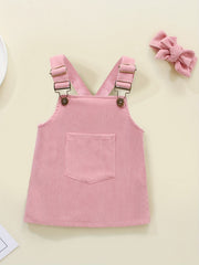 Newborn Triangle Romper Top Corduroy Suspenders Dress Bandana Set