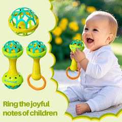 3pcs Infant Hand Rattle Toy Set Vibrating Rattles for Babies 0-3 Years