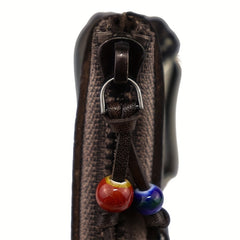 Retro Style Leather Key Bag Zipper Car Door Key Bag
