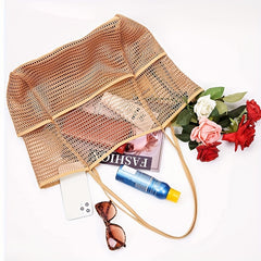 Large Capacity Mesh Beach Tote Bag Travel Swimming Storage Toiletry Bag