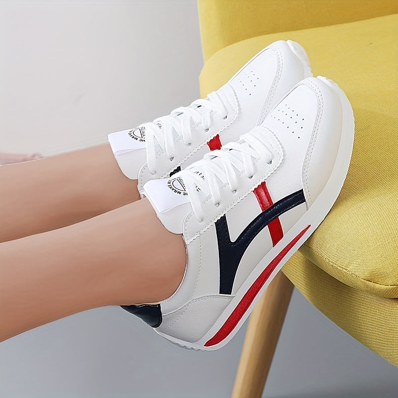 Women's Colorblock Mesh Sneakers Low Round Toe Lace Up Shoes