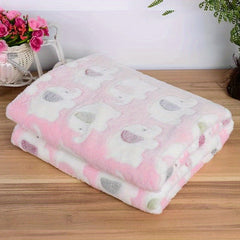 Cozy Elephant Pet Blanket for Dogs and Cats, Flannel Throw for Puppies