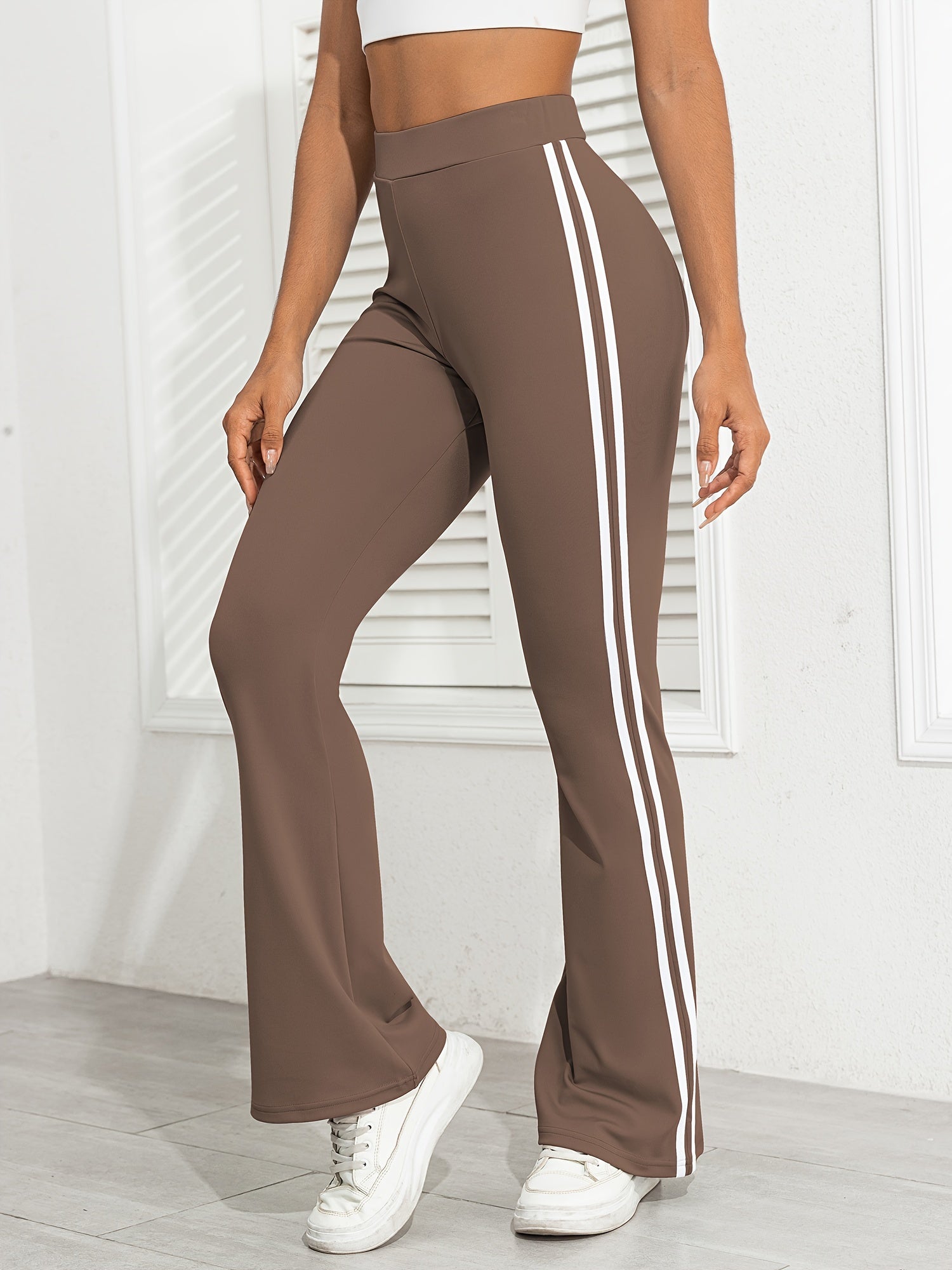 High Waist Striped Yoga Pants for Women Butt Lifting