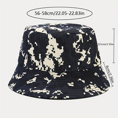 Geometric Print Bucket Hat Lightweight Sunscreen Fisherman Cap