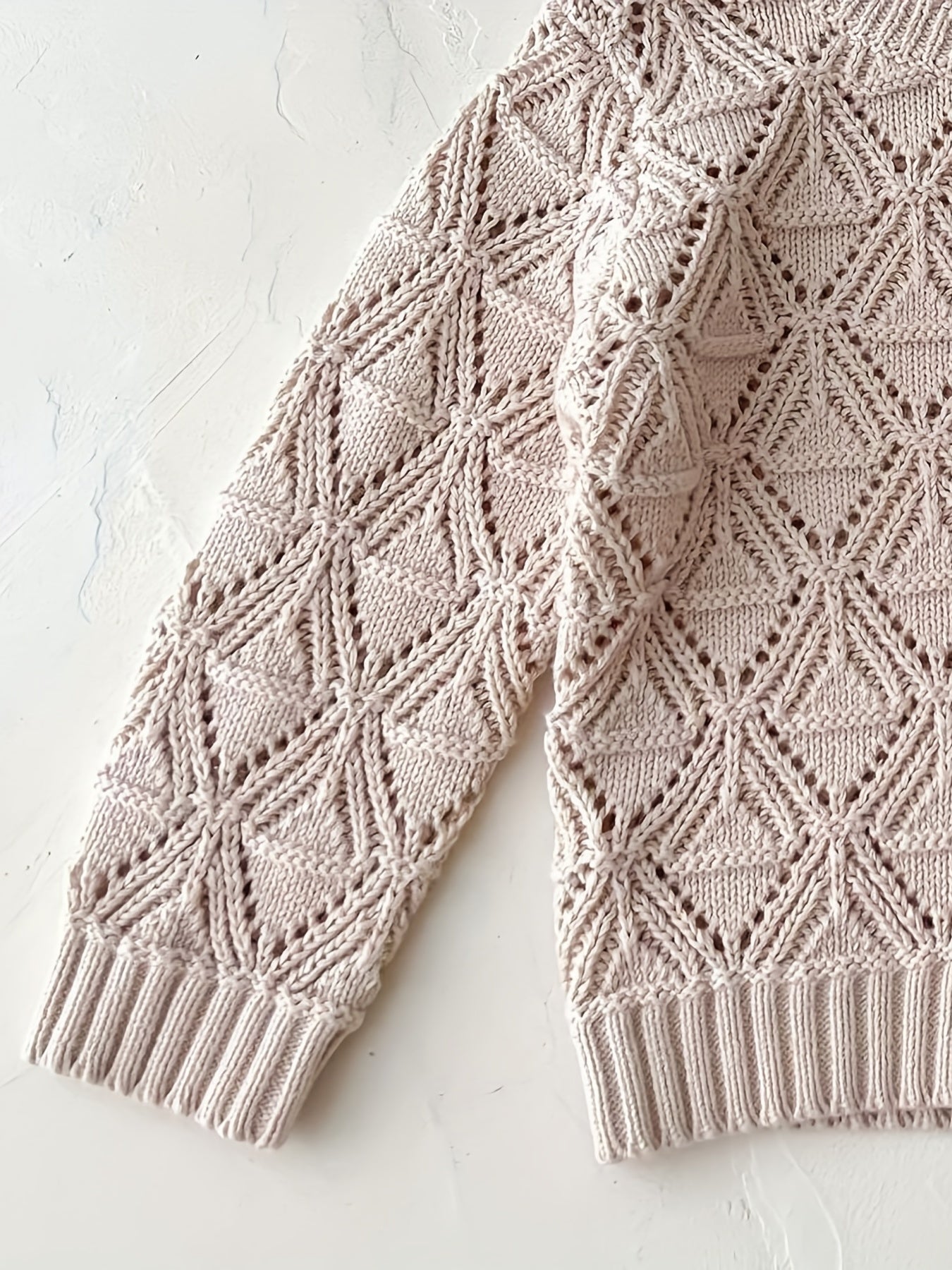 Infant Girls Cardigan Sweater Round Neck Button Knit & Cutout Blouse