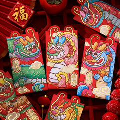 6 12pcs Dragon Year Red Envelope Cartoon 3D Lucky Universal Red Envelope