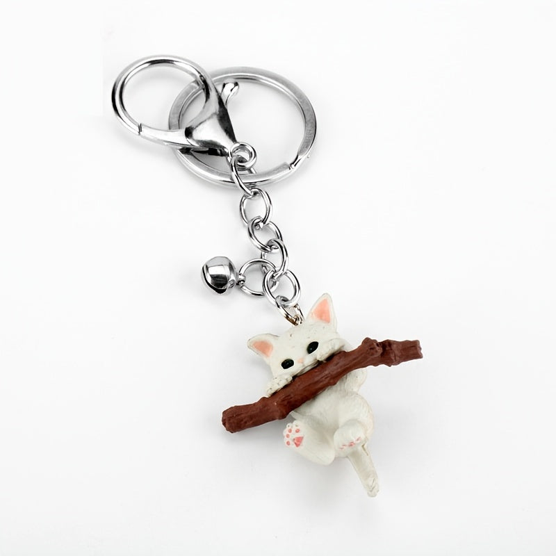 Love Simulation Branch Bell Kitten Keychain Doll Pendant