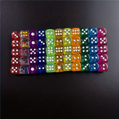 10pcs 12mm Acrylic Dice Set 11 Colors Hex Round Corner Bar KTV Entertainment