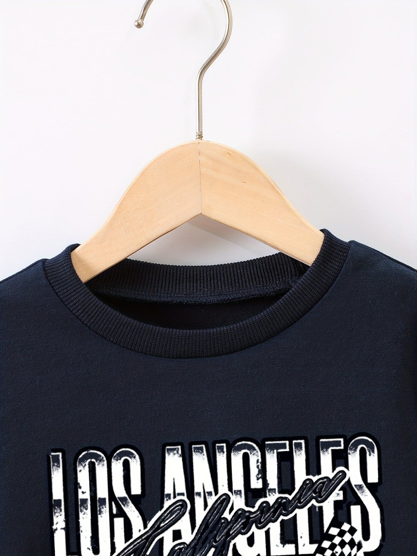 Boys Racing Car Print Sweatshirt Long Sleeve Crew Neck Tops