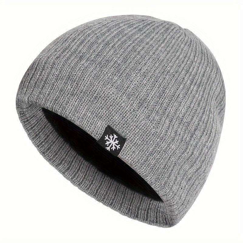 Velvet Knitted Beanie Ear Protection Hat for Outdoor Winter Activities