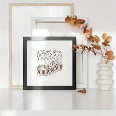 2pcs PET Hollow Out Drawing Stencils with Musical Note Brush