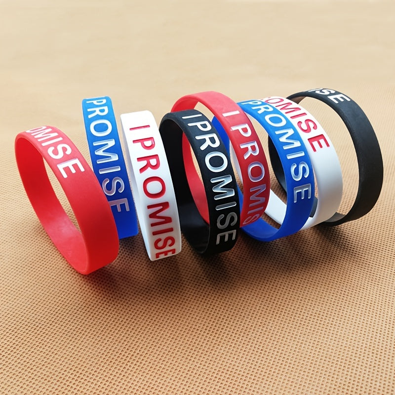 Letter Graphic Silicone Bracelets for Basketball Fans