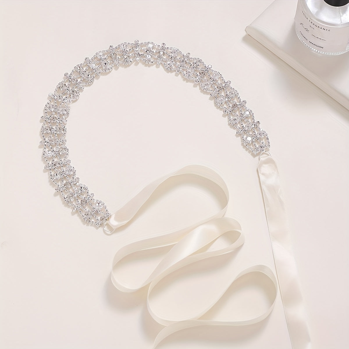 Rhinestone Headband Head Jewelry Bridal Hair Accessories With Ribbon