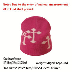 Y2K Multicolor Cross Woolen Stacking Beanie