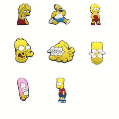 8pcs Cartoon Shoe Charms For Clogs Slides Sandals PVC Decorations