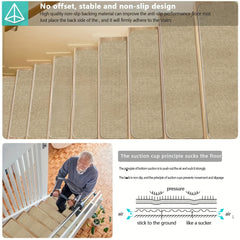 15pcs Non Slip Carpet Stair Treads for Wood Steps