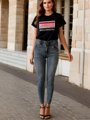  Button Fly Stretch Skinny Jeans