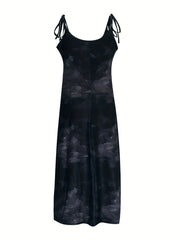  Skull Print Maxi Cami Dress