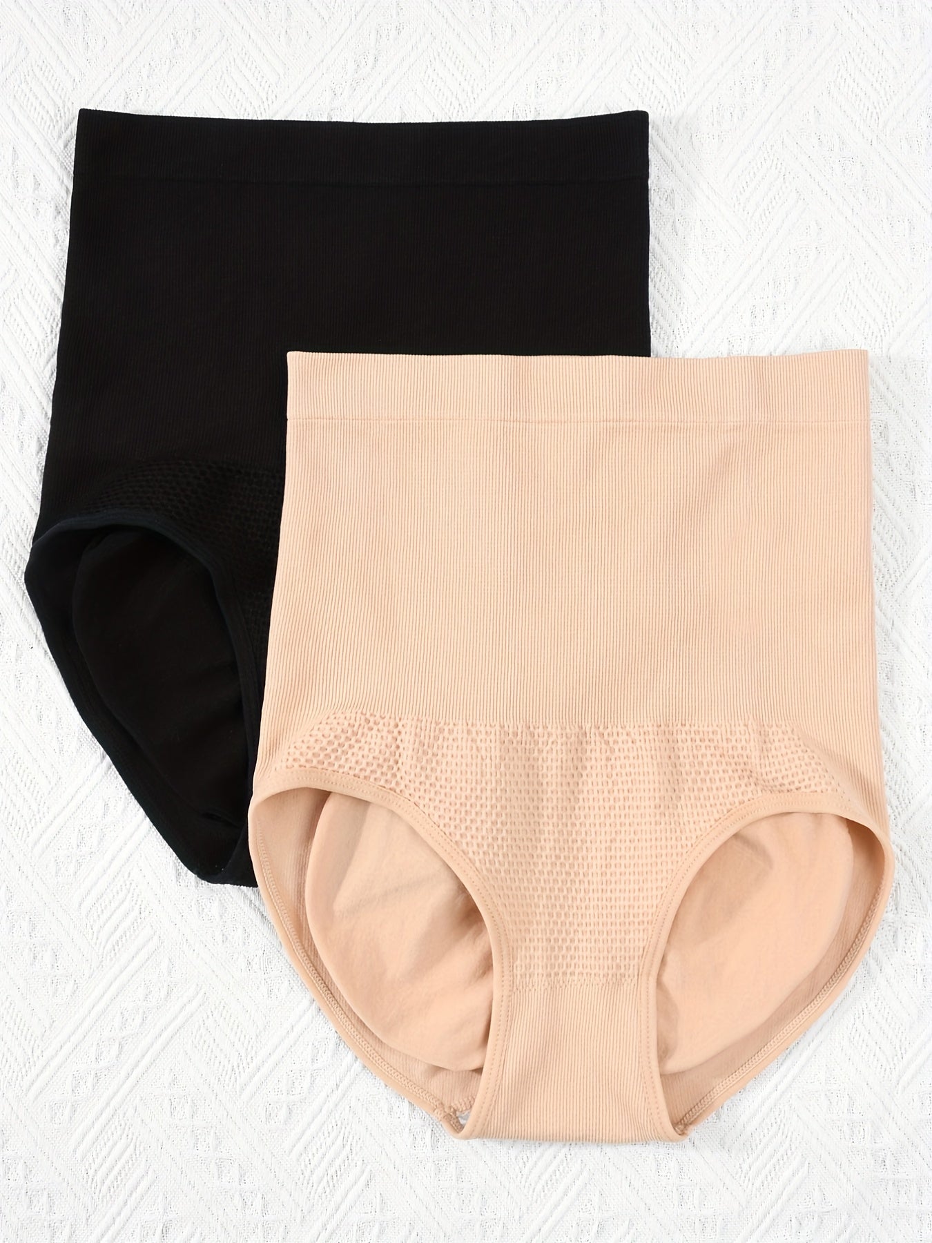 2pcs Tummy Control Briefs High Waist Panties Women's Lingerie