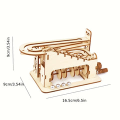 Wooden Puzzle Climbing Track 3D Jigsaw DIY Toy Light Yellow Wooden Craft
