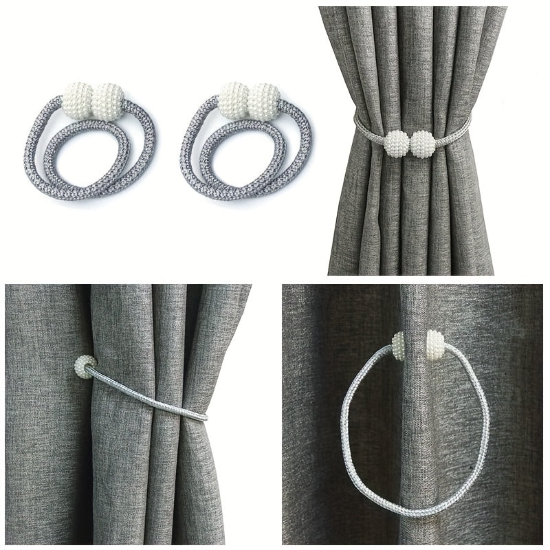 2pcs Pearl Magnetic Curtain Buckles Tieback Accessories
