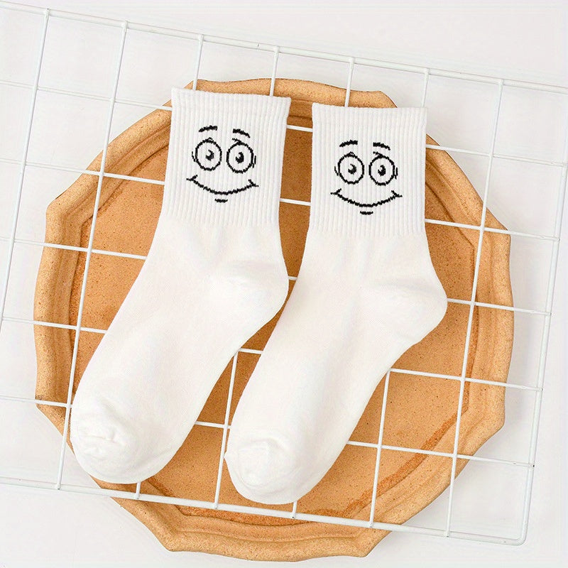 Expression Print Crew & Funny Mid Tube Socks Women's Stockings