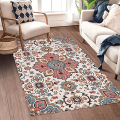 Soft Vintage Boho Area Rug Persian Pattern Anti Fatigue Shaggy Carpet