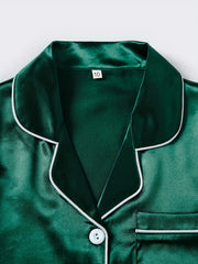 Boys Green Pajama Top & Shorts Set