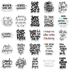 50 Inspiring English Phrases Waterproof Stickers