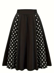 Women's Plus Colorblock Dot High Rise Maxi Skirt