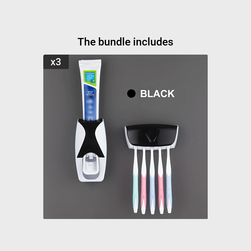 Automatic Toothpaste Dispenser and Toothbrush Holder