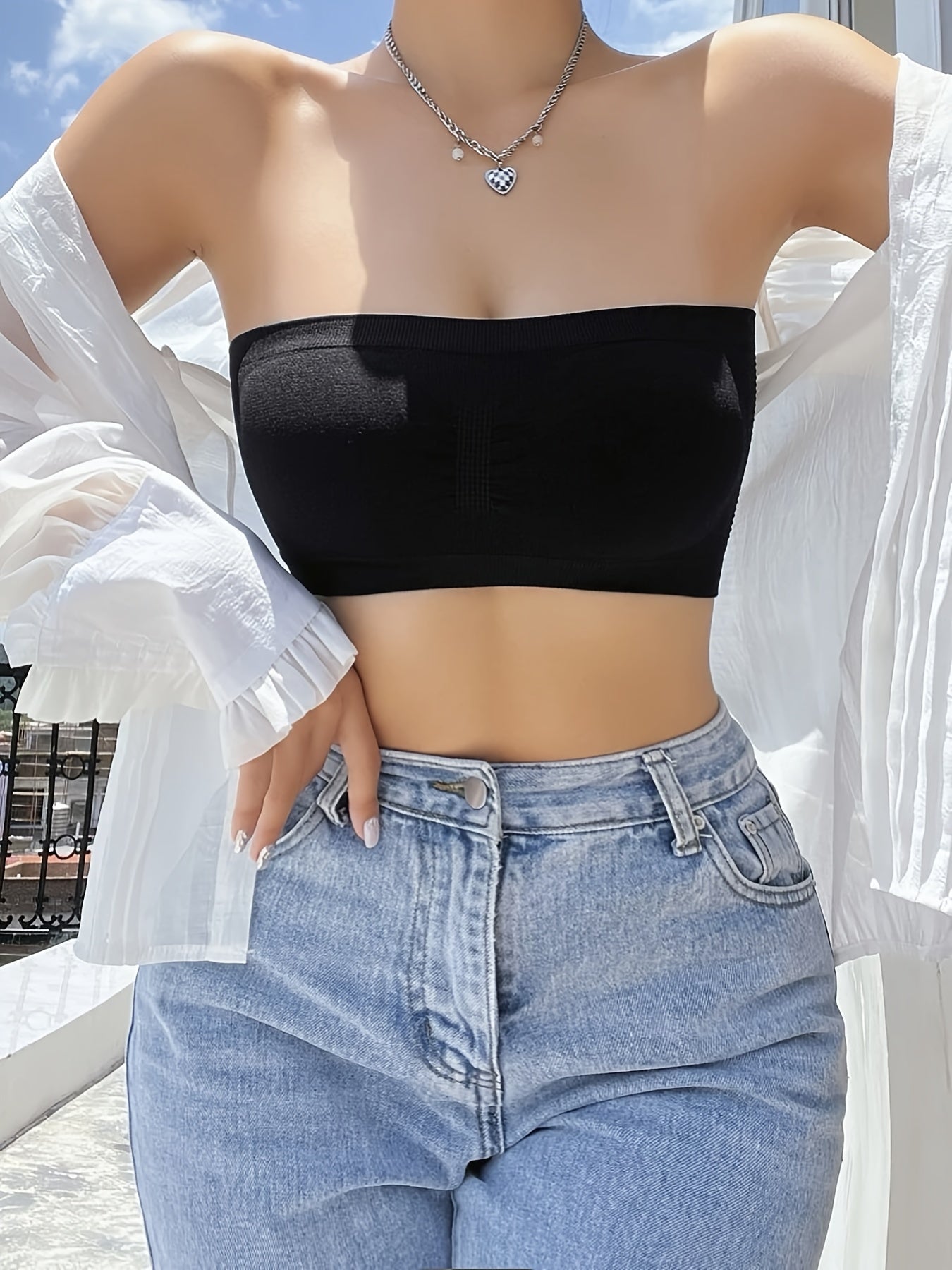 3pcs Strapless Bandeau Bras Soft Stretch Everyday Bra Women's Lingerie