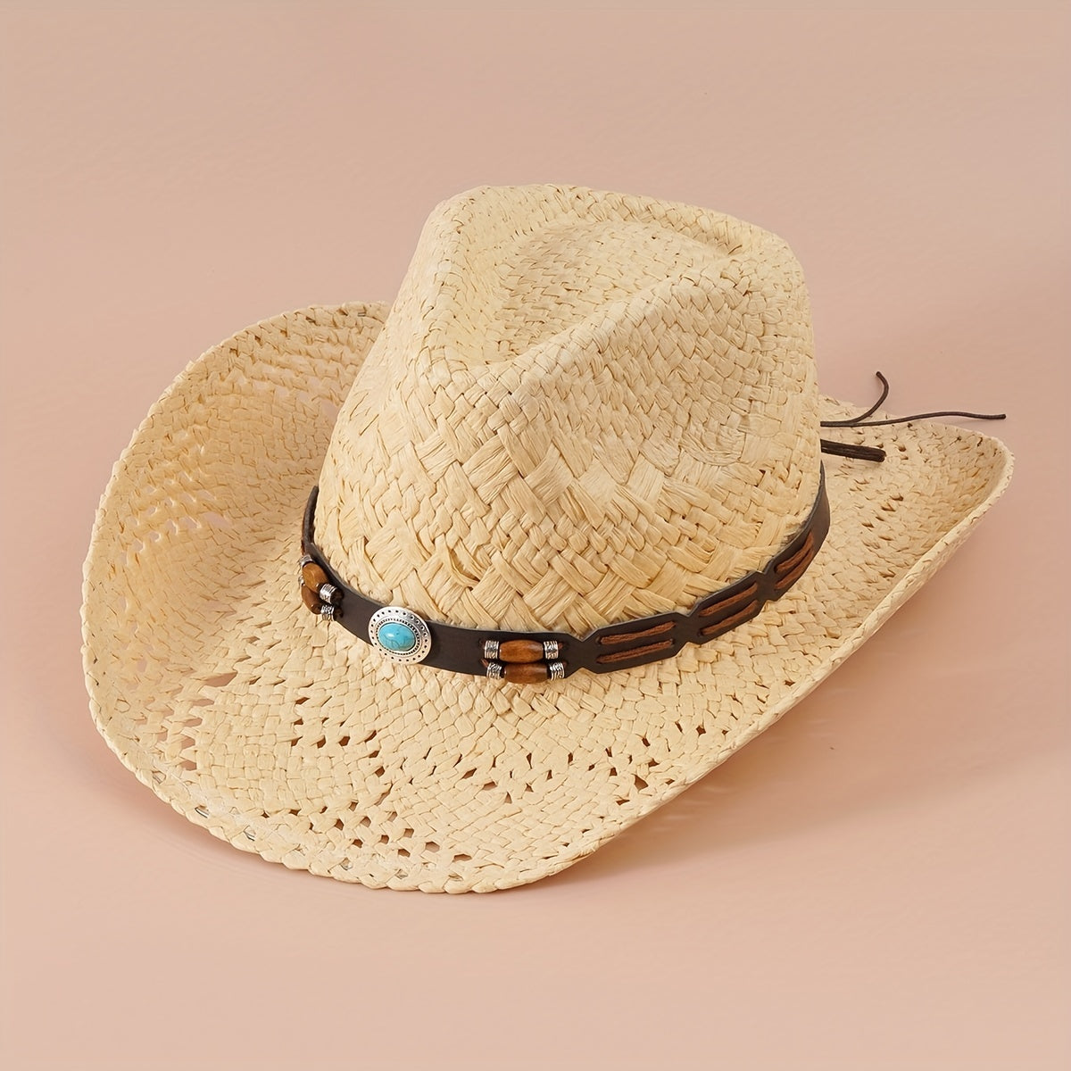 Cowboy Hat Straw Hollow Crochet Sun Hat Breathable Cowgirl Jazz Hats