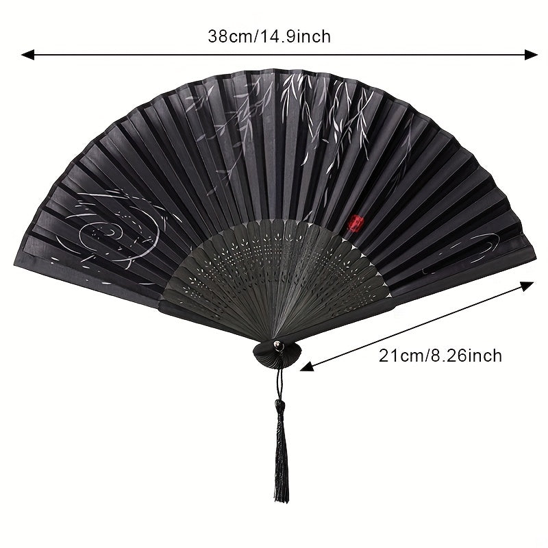 Chinese Floral Bamboo Handheld Fan