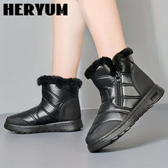 Women's Waterproof Non slip Medium Tube Snow Boots