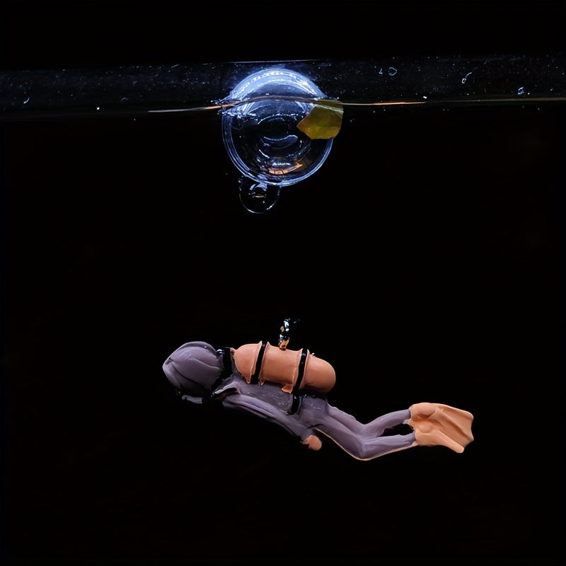 Resin Floating Diver Fish Tank Ornament Underwater Aquarium Decor