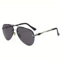 Polarized Semi Rimless Pilot Sunglasses UV400