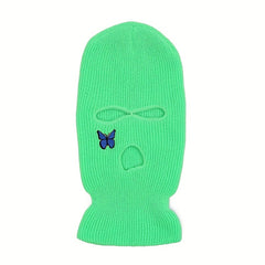 Butterfly Embroidery Y2K Balaclava Solid Ski Mask Hip Hop Knitted Mask
