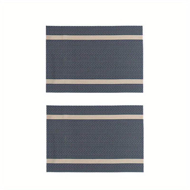 2pcs PVC Placemats Dining Table Mat Set Cup Wine Decor M