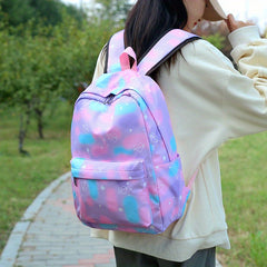Colorblock Laptop Backpack Lightweight Daypack for Girls & Women