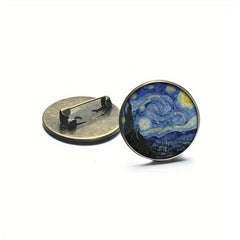 Van Gogh Starry Night Brooch Pins Set
