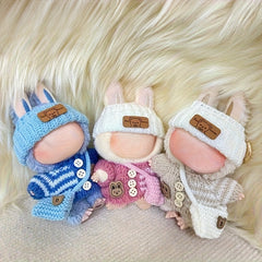 LABUBU 3pcs Crochet Doll Clothing Set for 15 Dolls