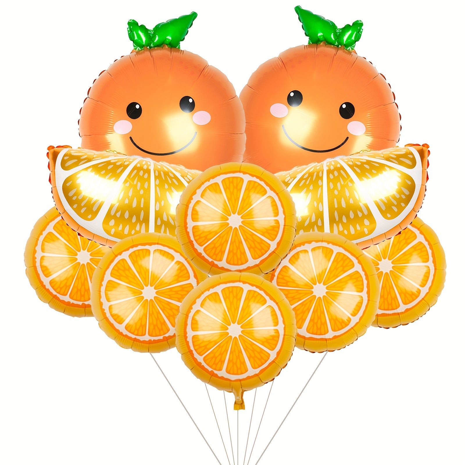 10pcs Orange Citrus Foil Balloons Jumbo Fruit Foil Balloons Cartoon
