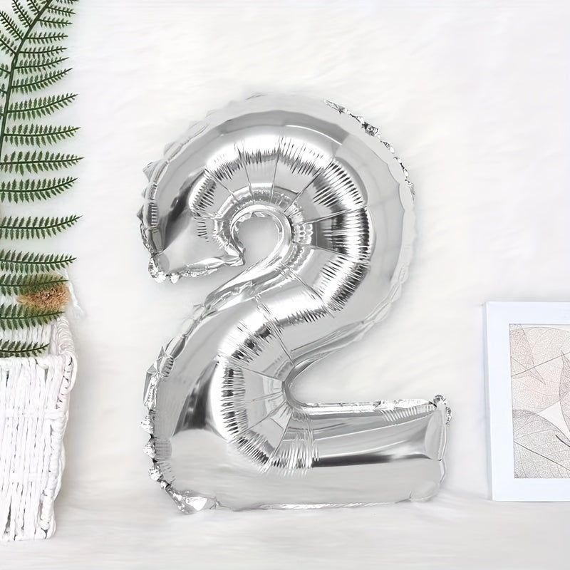 32 inch Silvery 0 9 Number Birthday Party Balloons Decoration Balloon Set