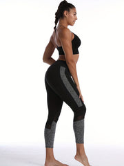 Mesh Insert Sports Yoga Leggings High Elastic Butt Lifting Pants